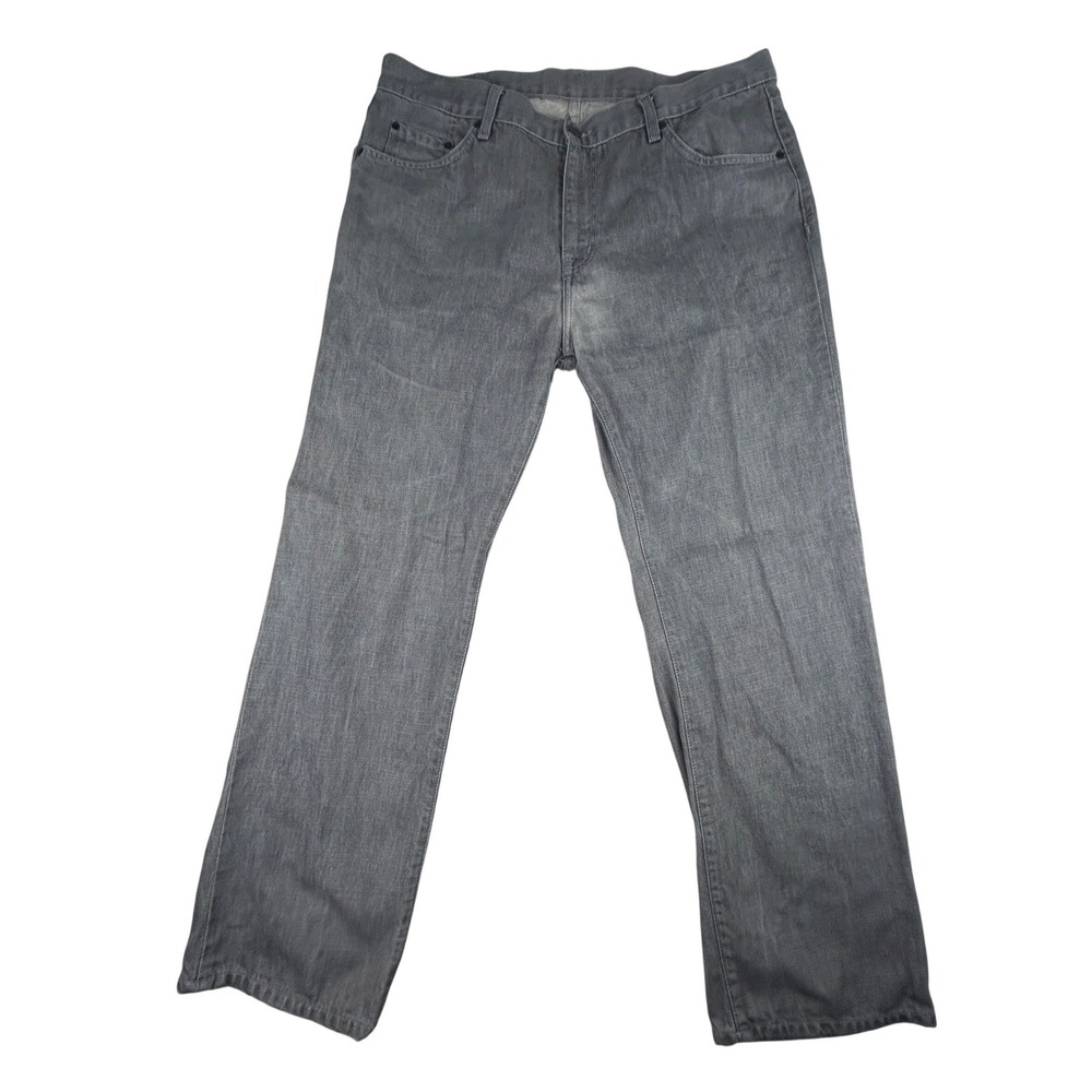 Lacoste Jeans Mens 50 (39x31) Straight Leg Gray Rigid Denim 100% Cotton